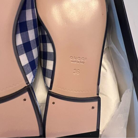 Gucci Princetown Horsebit Loafer Mule Fabric Gingham Checkered NEW  EU 36 US 6 - Picture 12 of 13